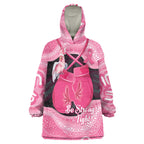 Personalised Australia Breast Cancer Awareness Wearable Blanket Hoodie Pink Cockatoo Fight Boxing Gloves Aboriginal Art
