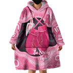 Personalised Australia Breast Cancer Awareness Wearable Blanket Hoodie Pink Cockatoo Fight Boxing Gloves Aboriginal Art