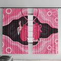 Personalised Australia Breast Cancer Awareness Window Curtain Pink Cockatoo Fight Boxing Gloves Aboriginal Art