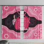Personalised Australia Breast Cancer Awareness Window Curtain Pink Cockatoo Fight Boxing Gloves Aboriginal Art