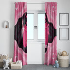 Personalised Australia Breast Cancer Awareness Window Curtain Pink Cockatoo Fight Boxing Gloves Aboriginal Art