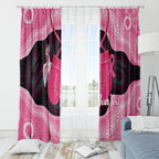 Personalised Australia Breast Cancer Awareness Window Curtain Pink Cockatoo Fight Boxing Gloves Aboriginal Art