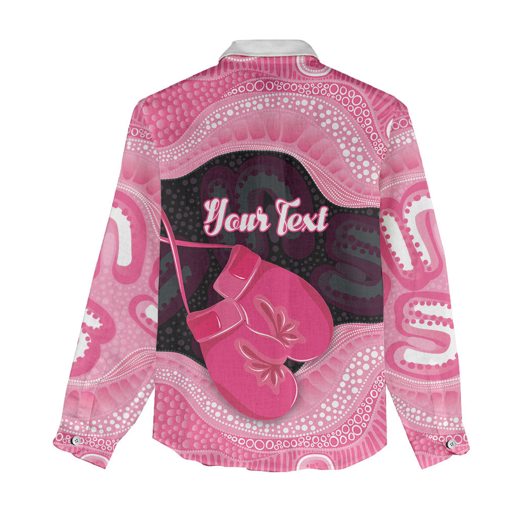 Personalised Australia Breast Cancer Awareness Women Casual Shirt Pink Cockatoo Fight Boxing Gloves Aboriginal Art