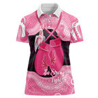 Personalised Australia Breast Cancer Awareness Women Polo Shirt Pink Cockatoo Fight Boxing Gloves Aboriginal Art