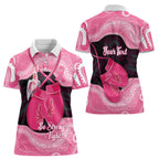 Personalised Australia Breast Cancer Awareness Women Polo Shirt Pink Cockatoo Fight Boxing Gloves Aboriginal Art
