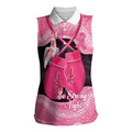Personalised Australia Breast Cancer Awareness Women Sleeveless Polo Shirt Pink Cockatoo Fight Boxing Gloves Aboriginal Art