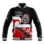 Personalised Te Reo Maori New Zealand Baseball Jacket Kia Haka Maori Fern With Tino Rangatiratanga LT14