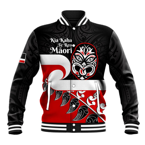 Personalised Te Reo Maori New Zealand Baseball Jacket Kia Haka Maori Fern With Tino Rangatiratanga LT14