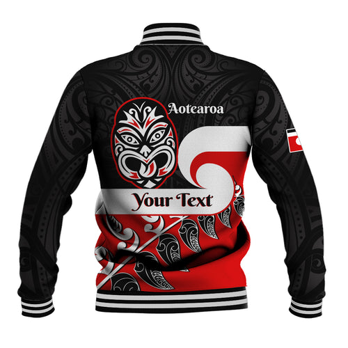 Personalised Te Reo Maori New Zealand Baseball Jacket Kia Haka Maori Fern With Tino Rangatiratanga LT14