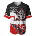 Personalised Te Reo Maori New Zealand Baseball Jersey Kia Haka Maori Fern With Tino Rangatiratanga LT14