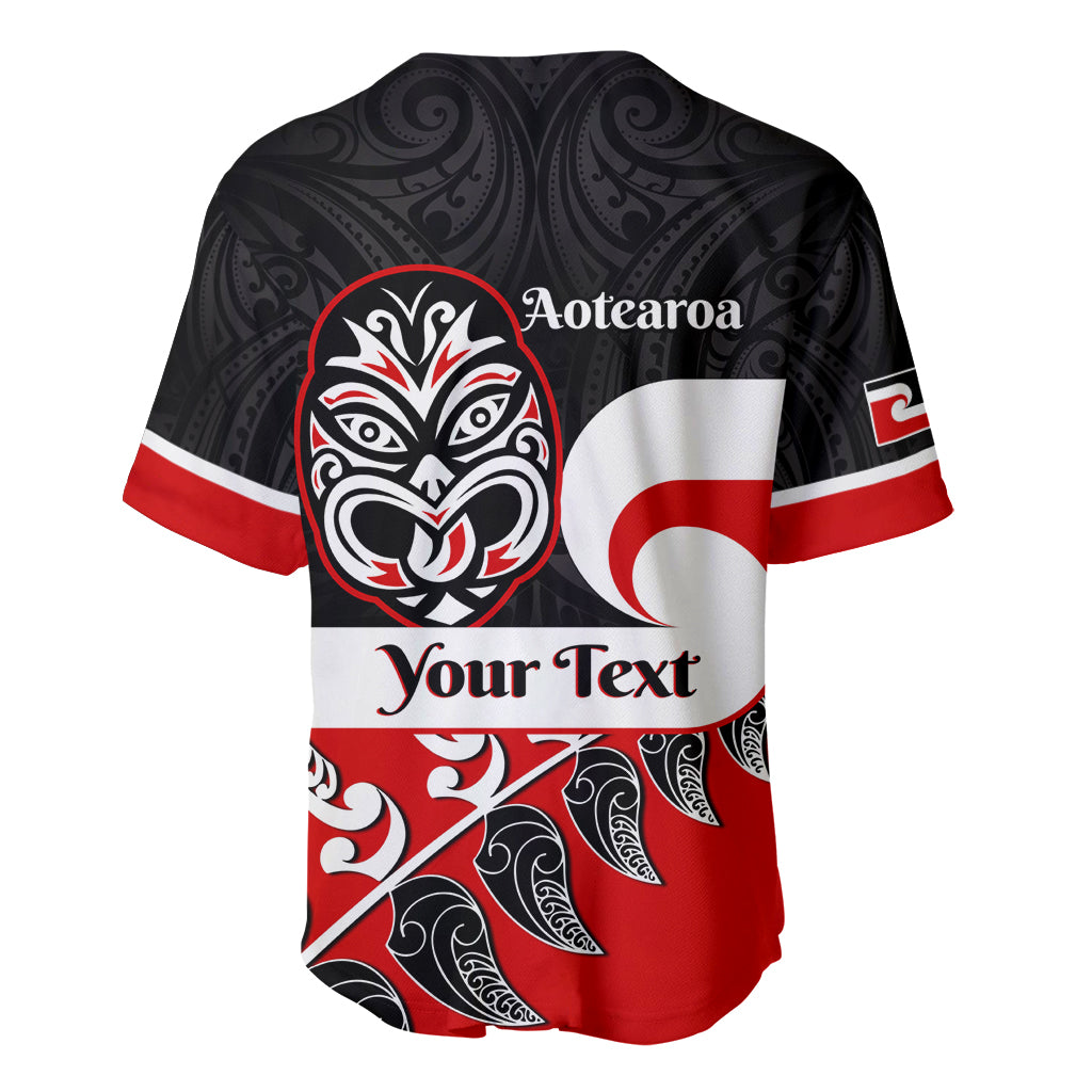 Personalised Te Reo Maori New Zealand Baseball Jersey Kia Haka Maori Fern With Tino Rangatiratanga LT14