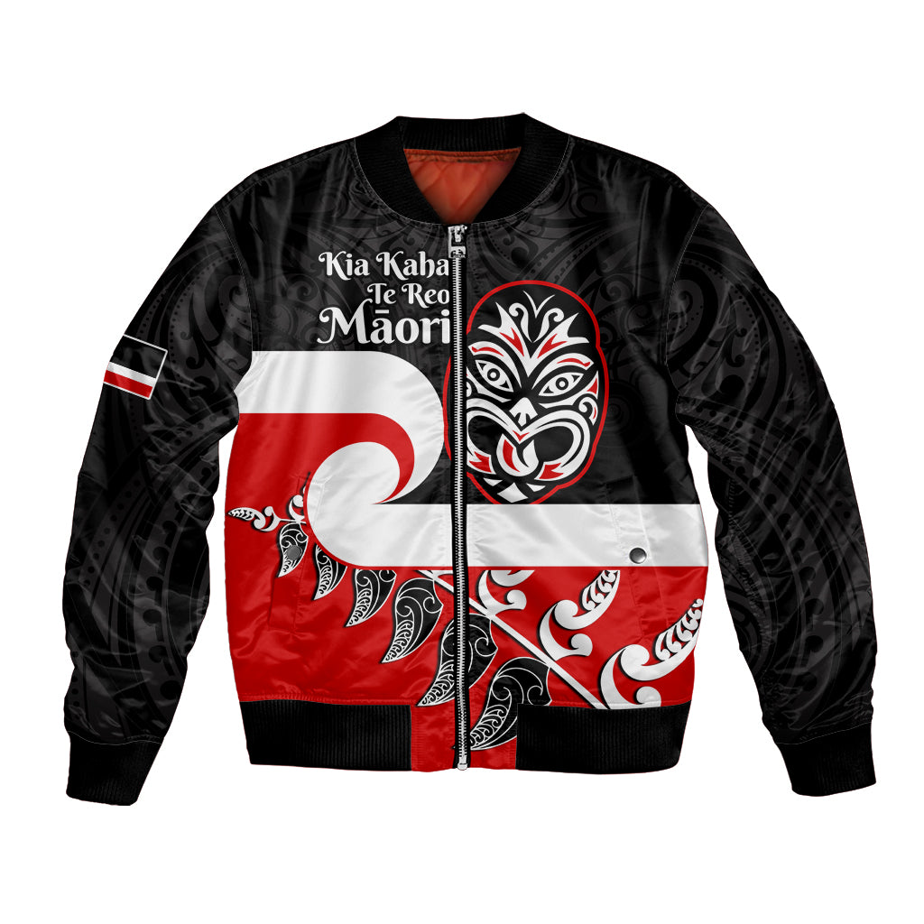 Personalised Te Reo Maori New Zealand Bomber Jacket Kia Haka Maori Fern With Tino Rangatiratanga LT14