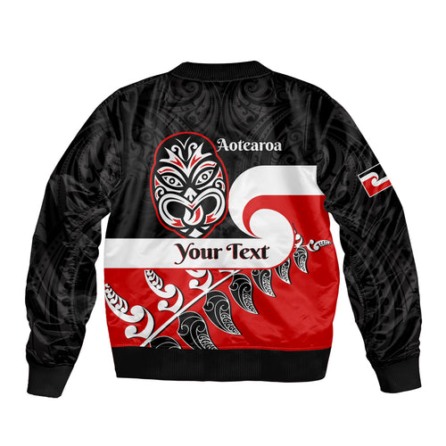 Personalised Te Reo Maori New Zealand Bomber Jacket Kia Haka Maori Fern With Tino Rangatiratanga LT14