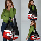 Te Reo Maori New Zealand Grocery Bag Kia Kaha Maori Fern With Tino Rangatiratanga
