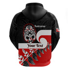 Personalised Te Reo Maori New Zealand Hoodie Kia Haka Maori Fern With Tino Rangatiratanga LT14