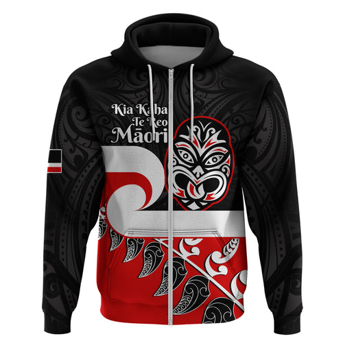 Personalised Te Reo Maori New Zealand Hoodie Kia Haka Maori Fern With Tino Rangatiratanga LT14