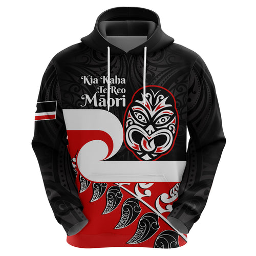 Personalised Te Reo Maori New Zealand Hoodie Kia Haka Maori Fern With Tino Rangatiratanga LT14
