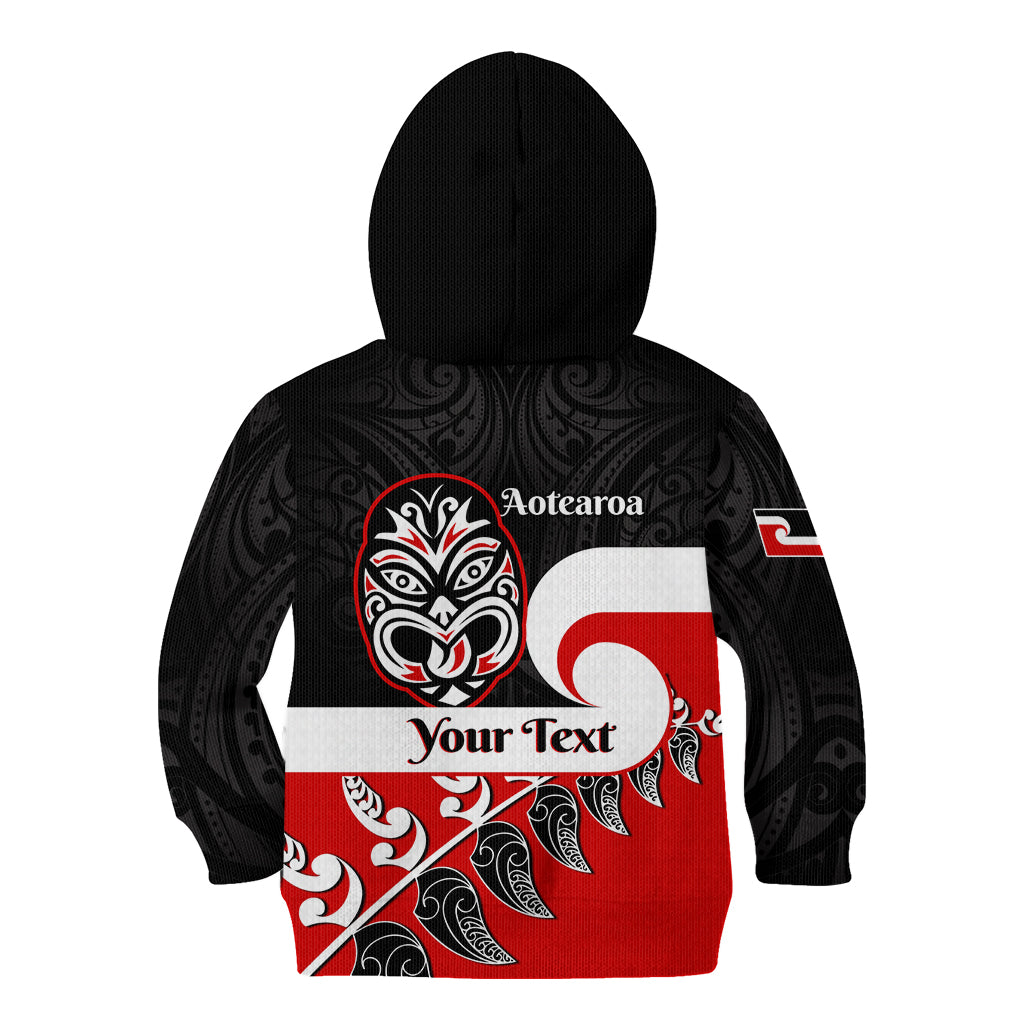 Personalised Te Reo Maori New Zealand Kid Hoodie Kia Haka Maori Fern With Tino Rangatiratanga LT14