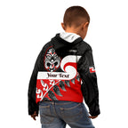 Personalised Te Reo Maori New Zealand Kid Hoodie Kia Haka Maori Fern With Tino Rangatiratanga LT14