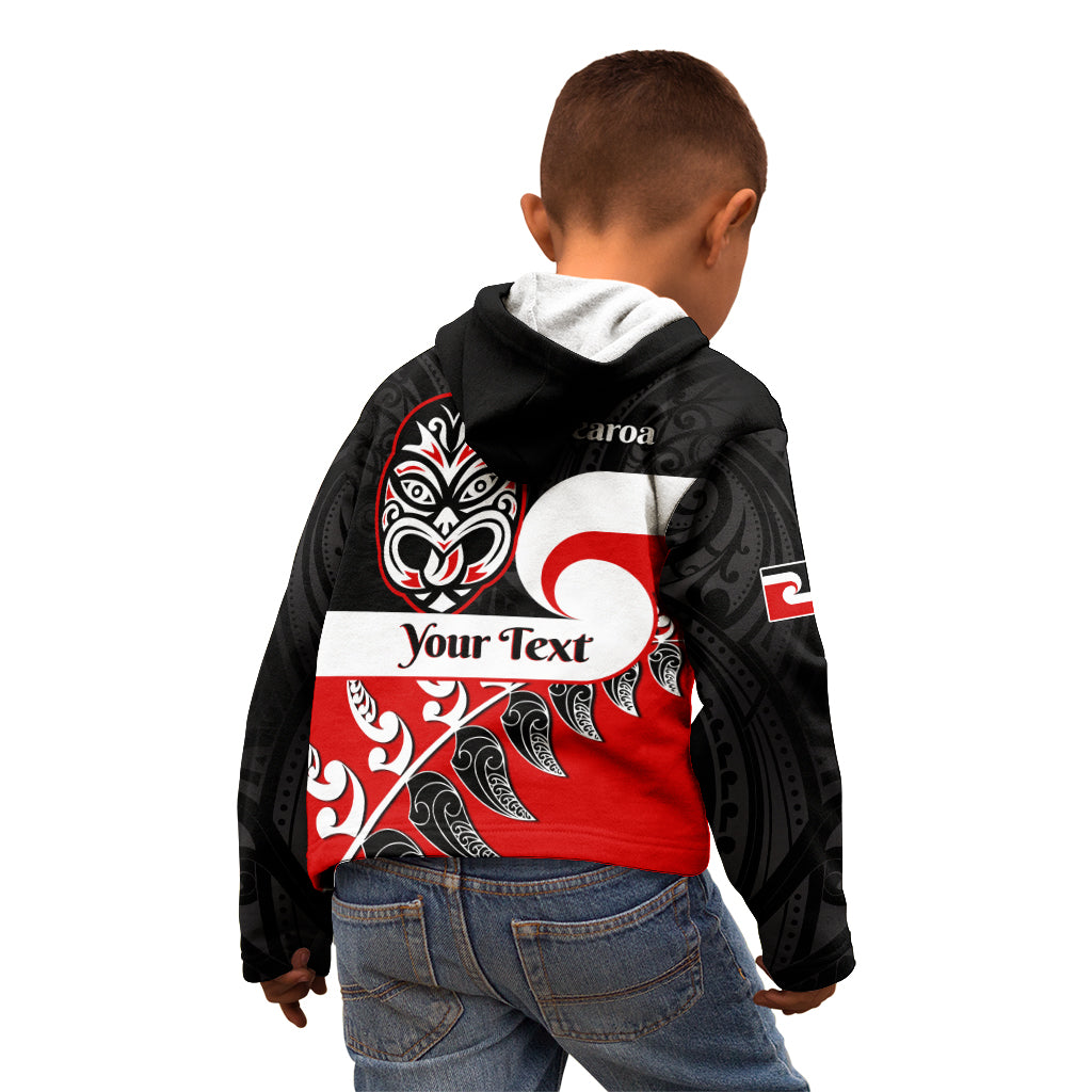 Personalised Te Reo Maori New Zealand Kid Hoodie Kia Haka Maori Fern With Tino Rangatiratanga LT14