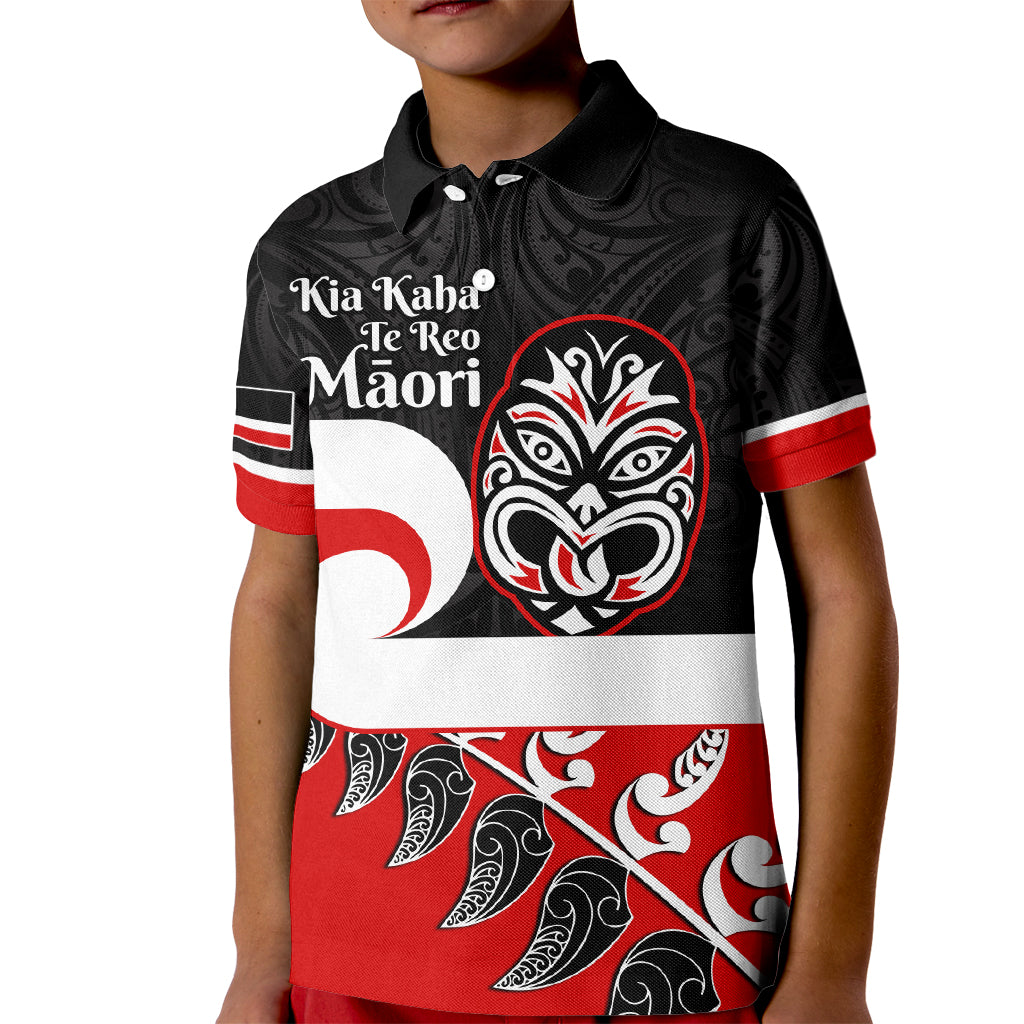 Personalised Te Reo Maori New Zealand Kid Polo Shirt Kia Haka Maori Fern With Tino Rangatiratanga LT14
