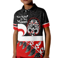 Personalised Te Reo Maori New Zealand Kid Polo Shirt Kia Haka Maori Fern With Tino Rangatiratanga LT14