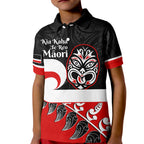 Personalised Te Reo Maori New Zealand Kid Polo Shirt Kia Haka Maori Fern With Tino Rangatiratanga LT14