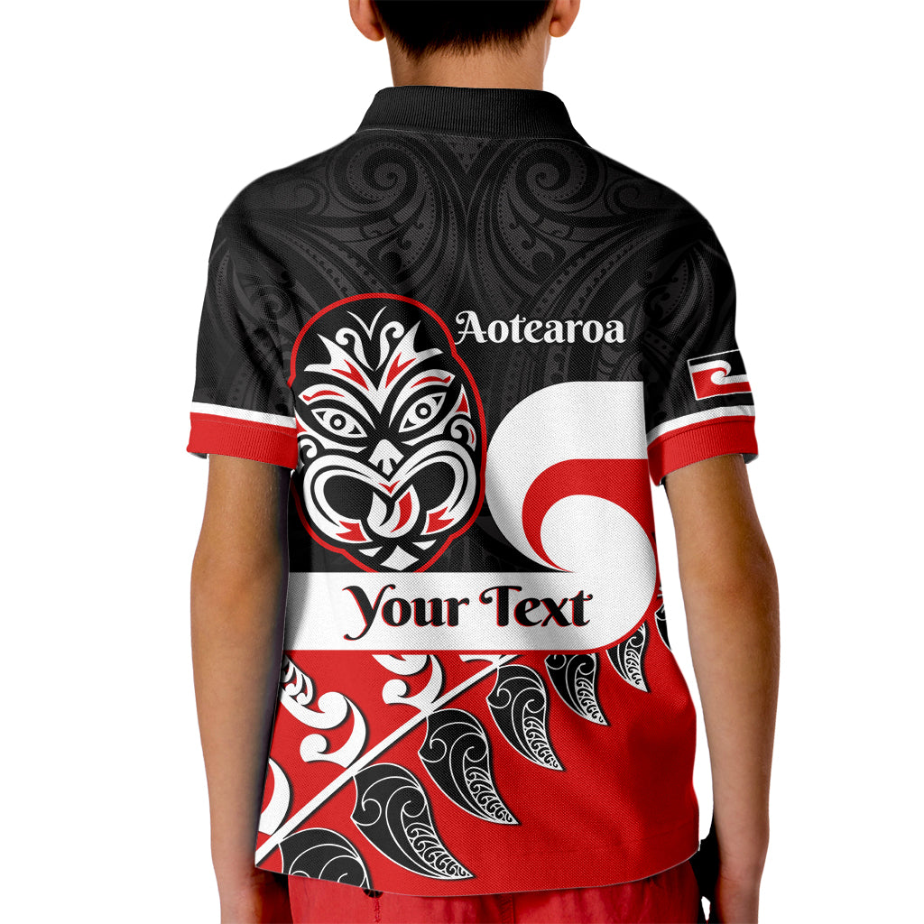 Personalised Te Reo Maori New Zealand Kid Polo Shirt Kia Haka Maori Fern With Tino Rangatiratanga LT14