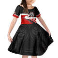 Personalised Te Reo Maori New Zealand Kid Short Sleeve Dress Kia Haka Maori Fern With Tino Rangatiratanga LT14