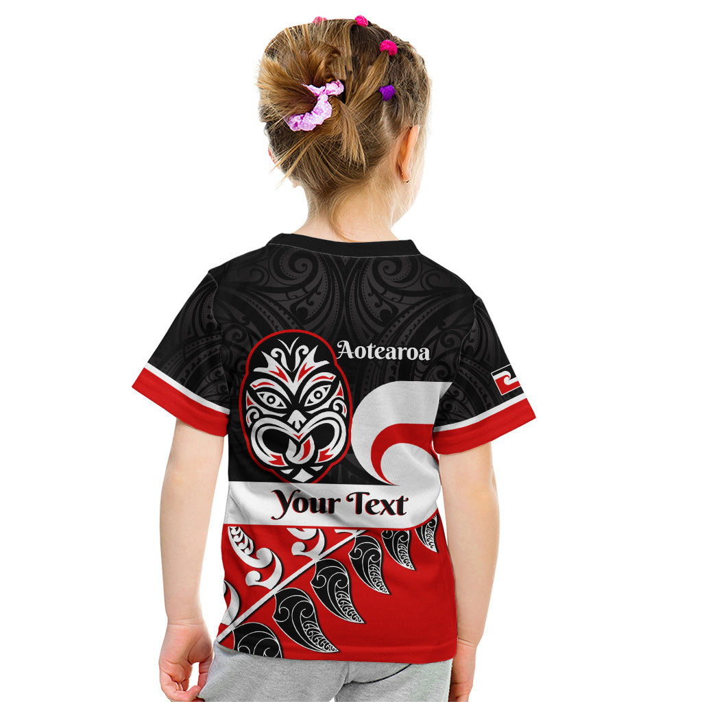 Personalised Te Reo Maori New Zealand Kid T Shirt Kia Haka Maori Fern With Tino Rangatiratanga LT14