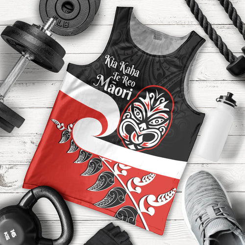 Personalised Te Reo Maori New Zealand Men Tank Top Kia Haka Maori Fern With Tino Rangatiratanga LT14