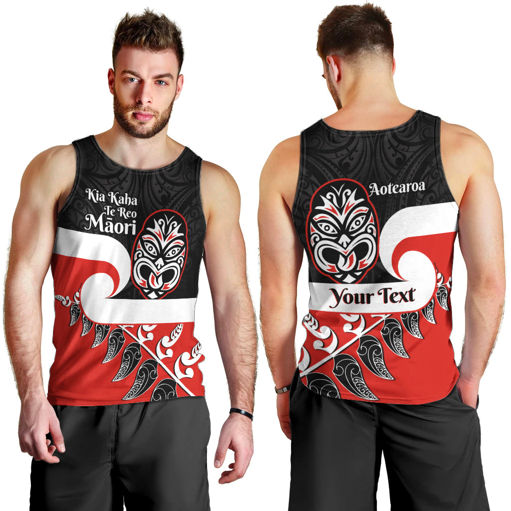 Personalised Te Reo Maori New Zealand Men Tank Top Kia Haka Maori Fern With Tino Rangatiratanga LT14