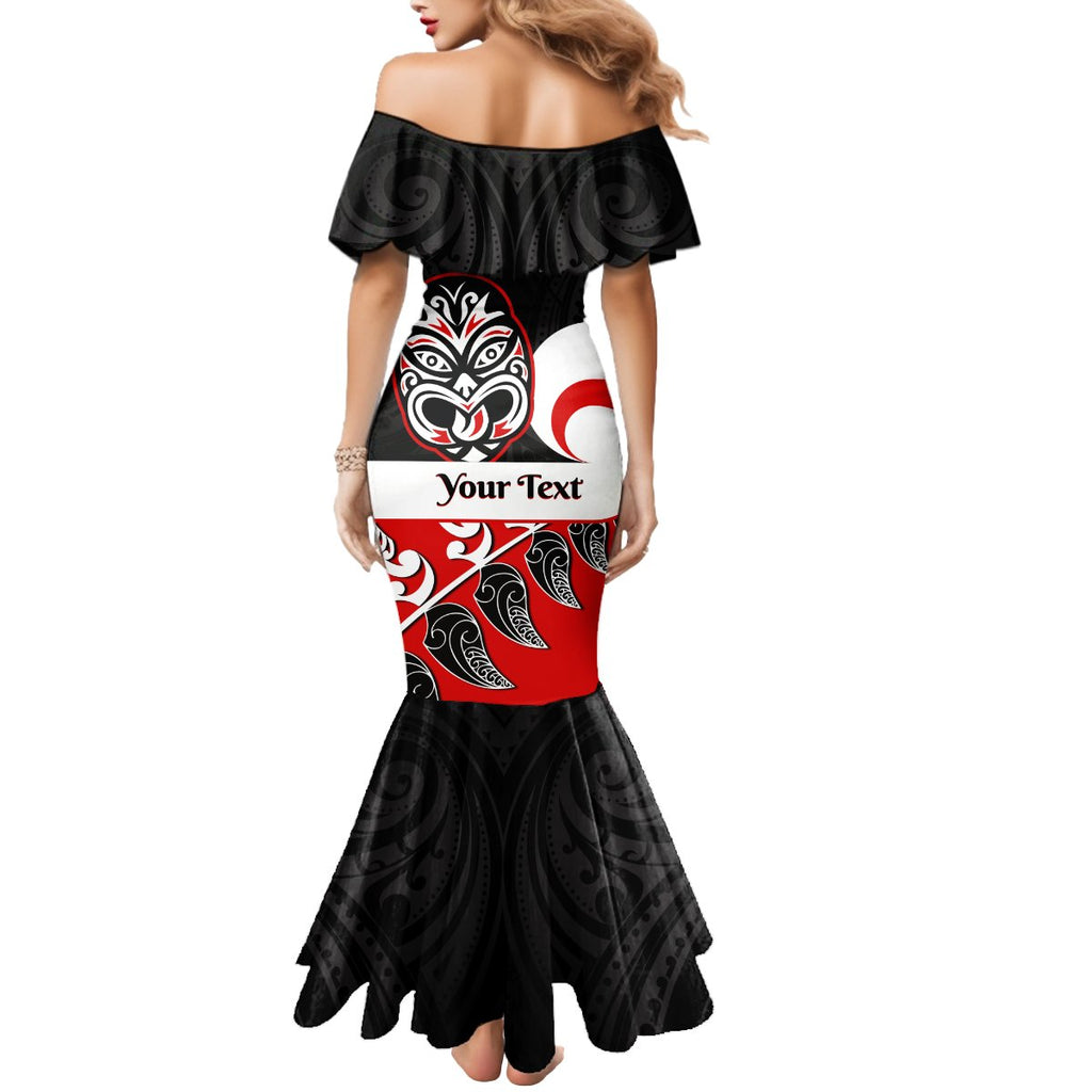 Personalised Te Reo Maori New Zealand Mermaid Dress Kia Haka Maori Fern With Tino Rangatiratanga LT14