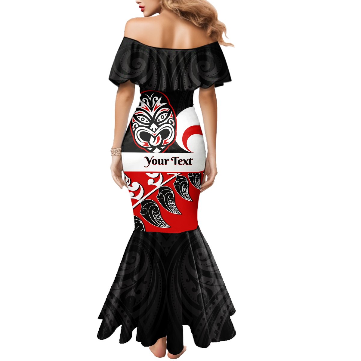 Personalised Te Reo Maori New Zealand Mermaid Dress Kia Haka Maori Fern With Tino Rangatiratanga LT14