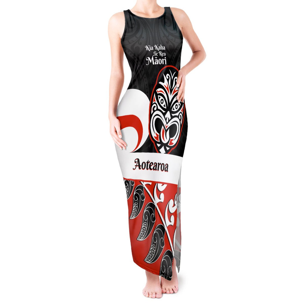 Personalised Te Reo Maori New Zealand Tank Maxi Dress Kia Haka Maori Fern With Tino Rangatiratanga LT14