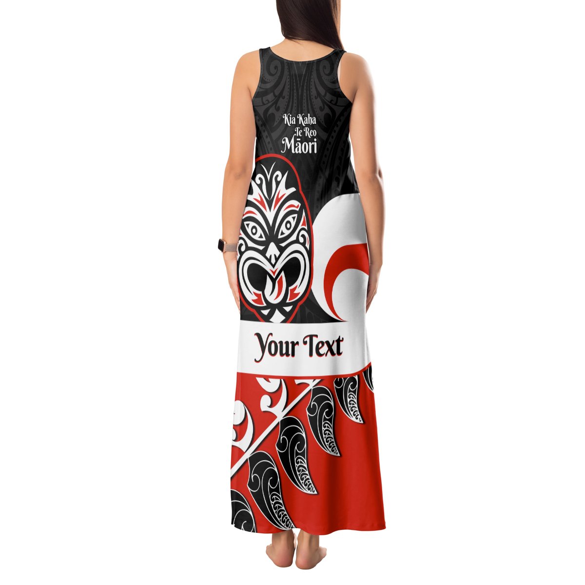 Personalised Te Reo Maori New Zealand Tank Maxi Dress Kia Haka Maori Fern With Tino Rangatiratanga LT14