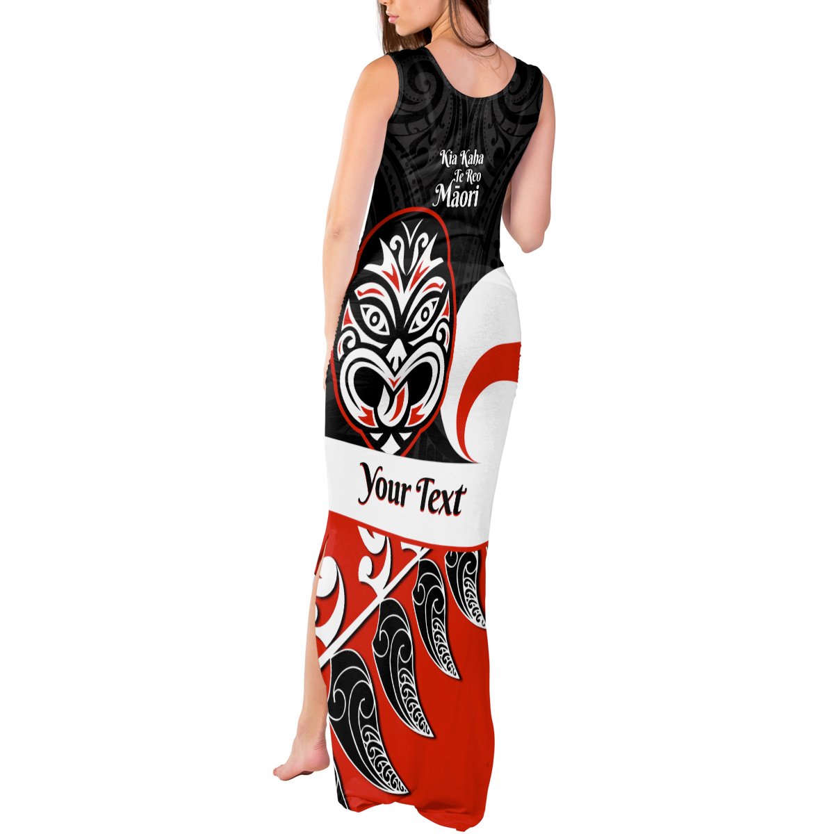 Personalised Te Reo Maori New Zealand Tank Maxi Dress Kia Haka Maori Fern With Tino Rangatiratanga LT14