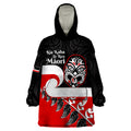 Personalised Te Reo Maori New Zealand Wearable Blanket Hoodie Kia Haka Maori Fern With Tino Rangatiratanga LT14