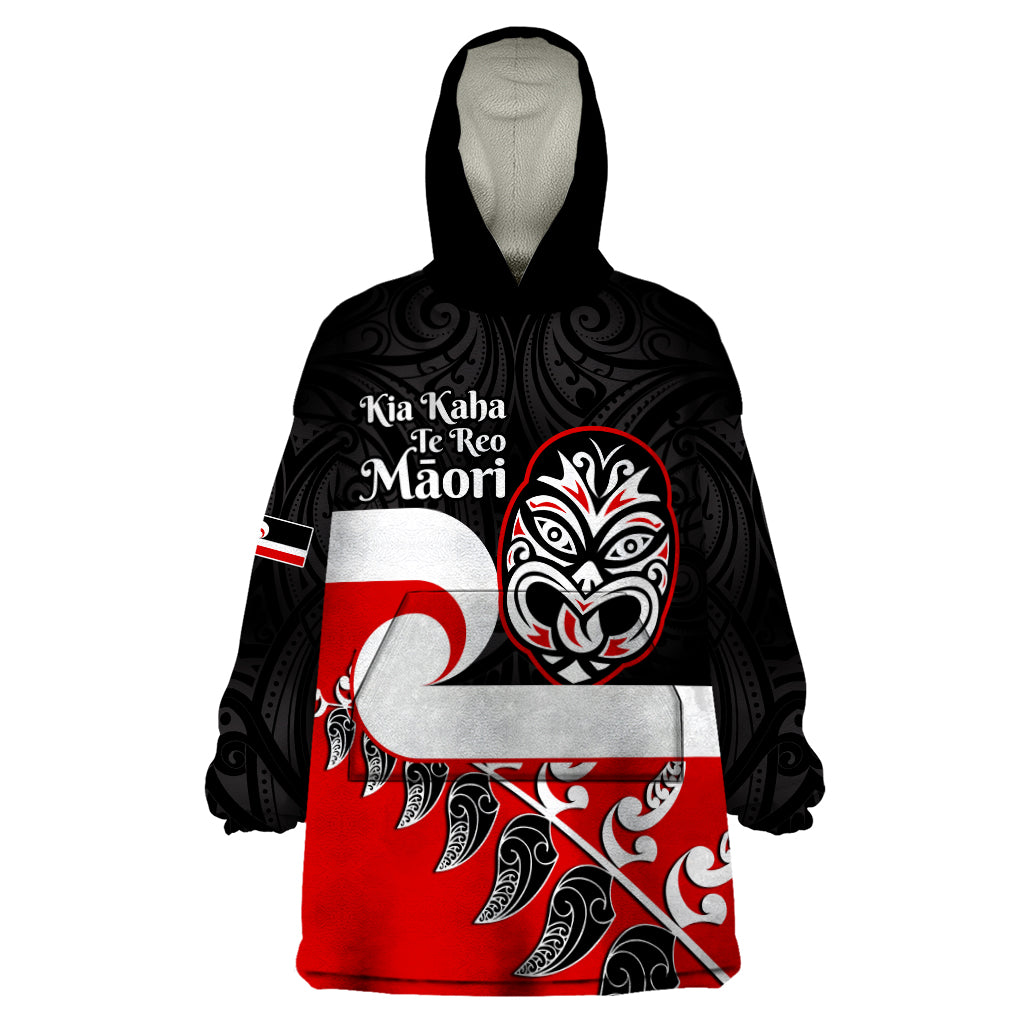 Personalised Te Reo Maori New Zealand Wearable Blanket Hoodie Kia Haka Maori Fern With Tino Rangatiratanga LT14