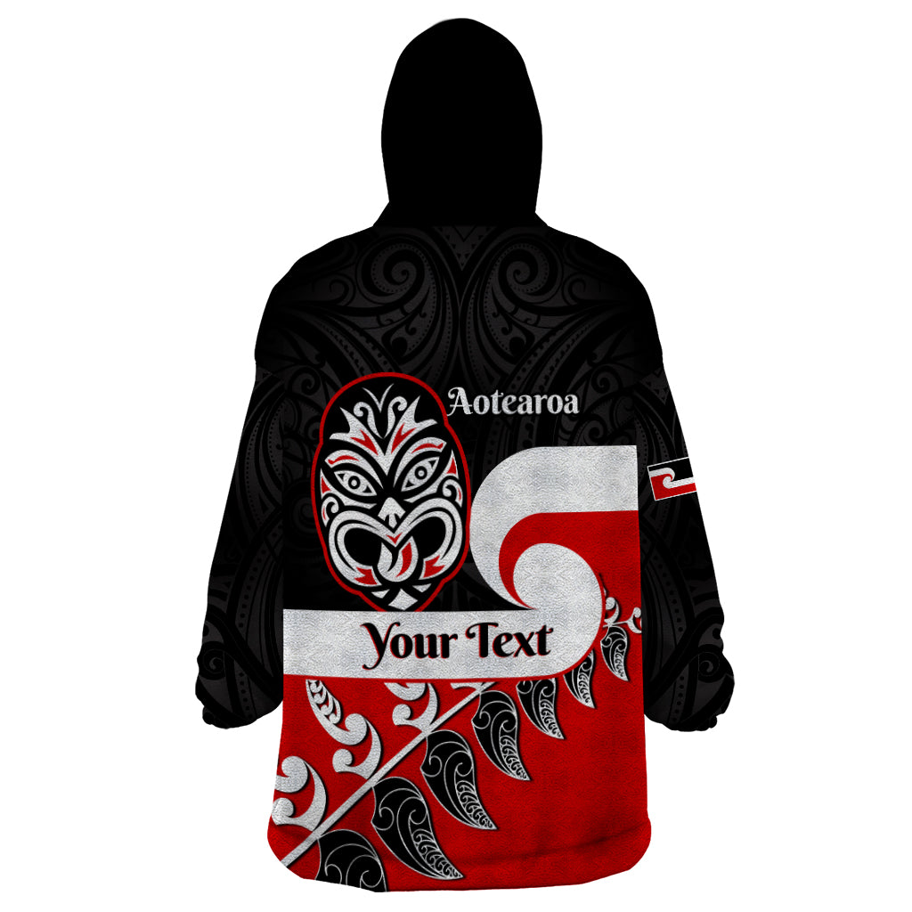 Personalised Te Reo Maori New Zealand Wearable Blanket Hoodie Kia Haka Maori Fern With Tino Rangatiratanga LT14
