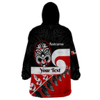 Personalised Te Reo Maori New Zealand Wearable Blanket Hoodie Kia Haka Maori Fern With Tino Rangatiratanga LT14