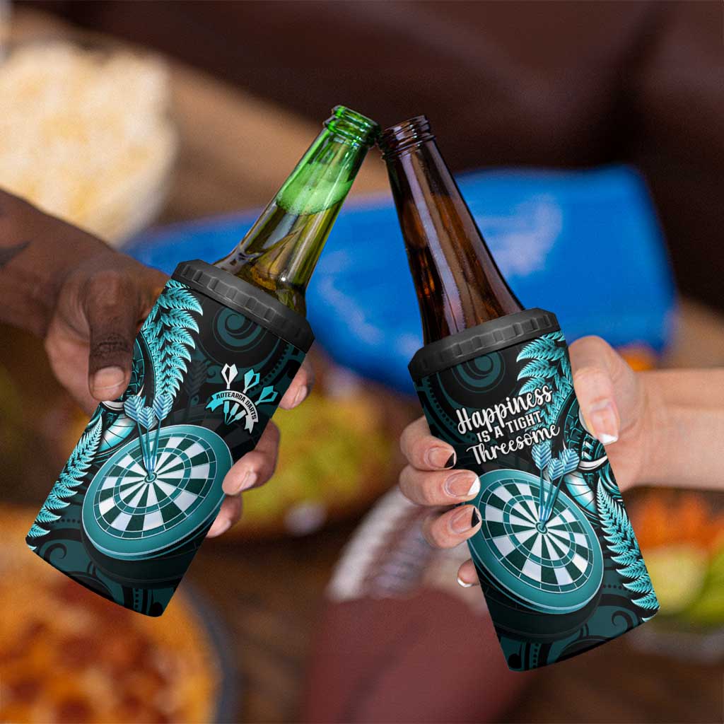 New Zealand Darts 4 in 1 Can Cooler Tumbler Happiness Is A Tight Threesome Maori Turquoise