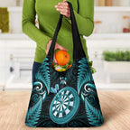 New Zealand Darts Grocery Bag Happiness Is A Tight Threesome Maori Turquoise