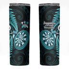 New Zealand Darts Skinny Tumbler Happiness Is A Tight Threesome Maori Turquoise