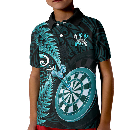 personalised-new-zealand-darts-kid-polo-shirt-happiness-is-a-tight-threesome-maori-turquoise