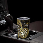 Personalised New Zealand Darts Tumbler Cup Happiness Is A Tight Threesome Maori Gold