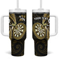 Personalised New Zealand Darts Tumbler With Handle Happiness Is A Tight Threesome Maori Gold