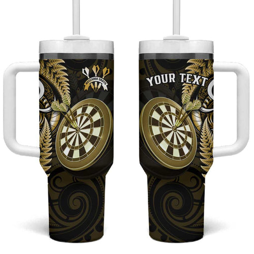 Personalised New Zealand Darts Tumbler With Handle Happiness Is A Tight Threesome Maori Gold