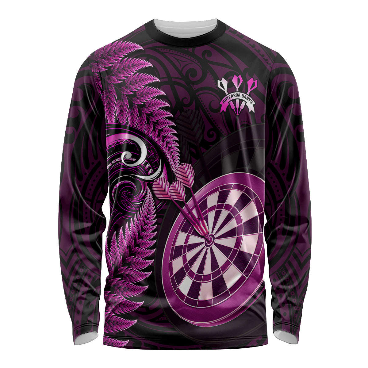 new-zealand-darts-long-sleeve-shirt-happiness-is-a-tight-threesome-maori-pink
