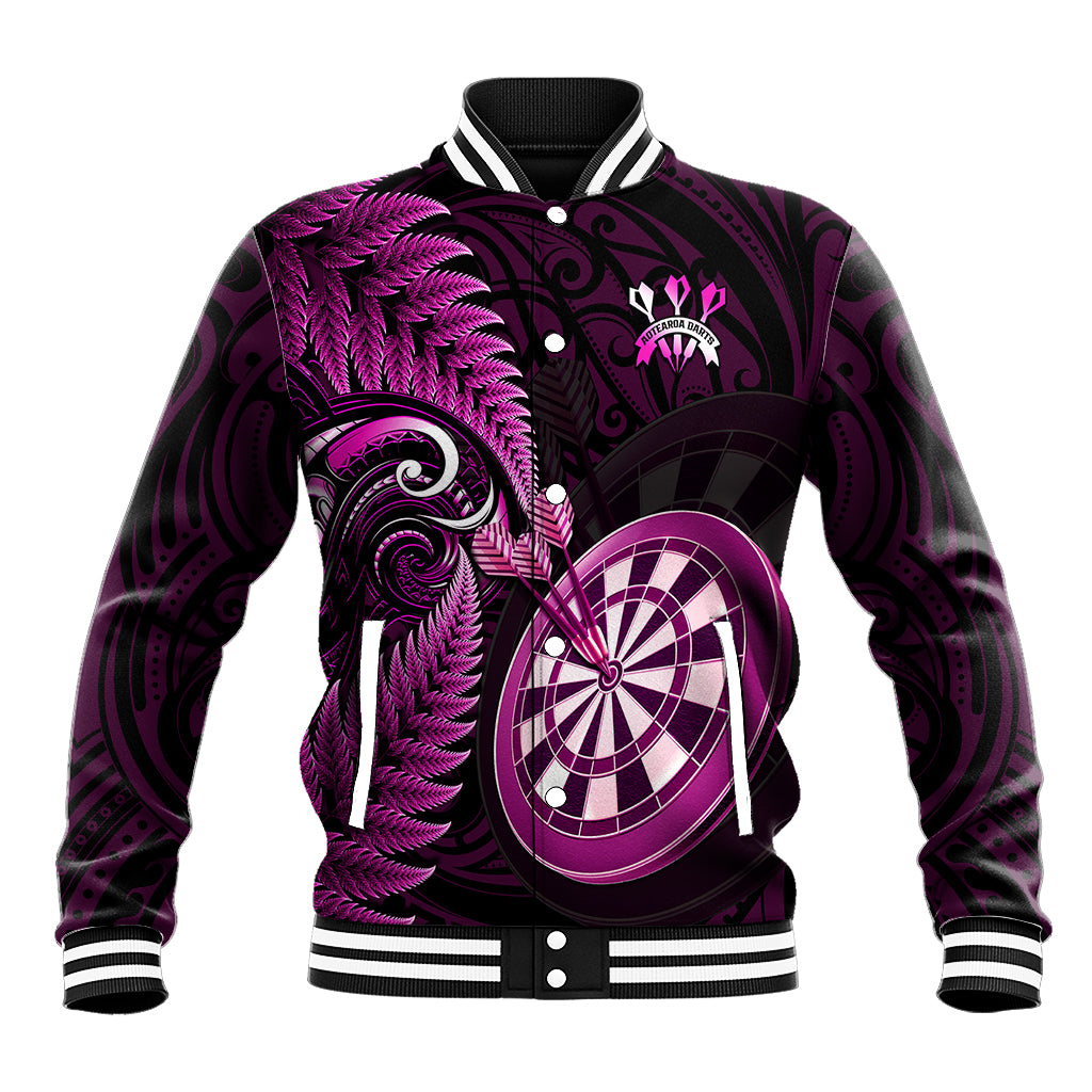 personalised-new-zealand-darts-baseball-jacket-happiness-is-a-tight-threesome-maori-pink